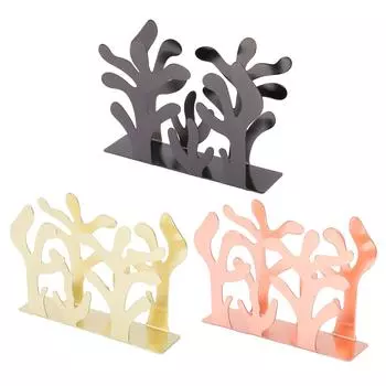 Держатель для салфеток Инновационная форма водорослей Офисный держатель для салфеток из нержавеющей стали Металлический вертикальный держатель для салфеток Black