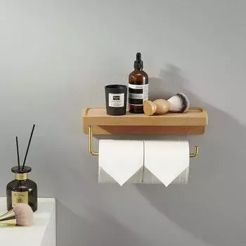 Держатель для салфеток из дерева и металла Настенные держатели для рулонов бумаги Держатели для туалетной бумаги Полка для салфеток Стойка для бумажных полотенец Стеллаж для хранения
