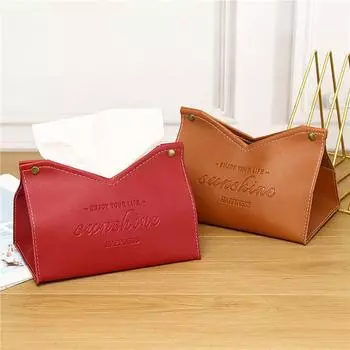 Держатель для салфеток из искусственной кожи, автомобильный контейнер для салфеток, коробка для туалетной бумаги, настольный держатель для салфеток, диспенсер для салфеток в спальню