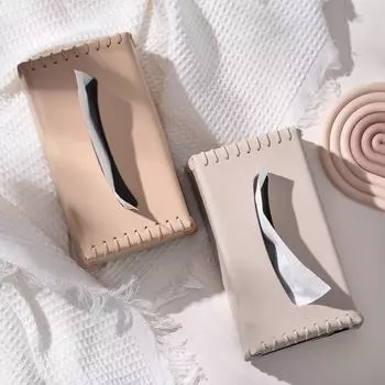 Держатель для салфеток из искусственной кожи, современный, водонепроницаемый, однотонный, с мягкой застежкой, диспенсер для салфеток, коробка, гостиная, ванная, кухня, автомобиль, принадлежности светло-серый