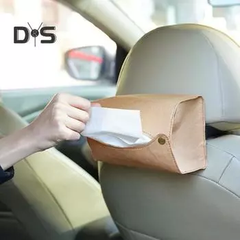 Держатель для салфеток из крафт-бумаги с застежкой-кнопкой, эластичным ремешком, большой емкости, для крепления на подголовник автомобиля, солнцезащитный козырек, сумка для хранения салфеток, диспенсер для чехла хаки