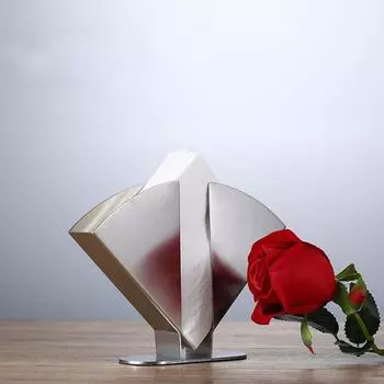 Держатель для салфеток из нержавеющей стали, кухонный обеденный держатель для салфеток, полка для бумажных полотенец, креативный вентилятор Sha S