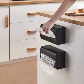 Держатель для салфеток, магнитная стойка для хранения, настенное крепление для бумажных полотенец, диспенсер для перчаток из нержавеющей стали