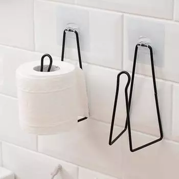 Держатель для салфеток, настенный держатель для туалетной бумаги без перфорации, компактная вешалка для бумажных полотенец для кухни, ванной комнаты чёрный