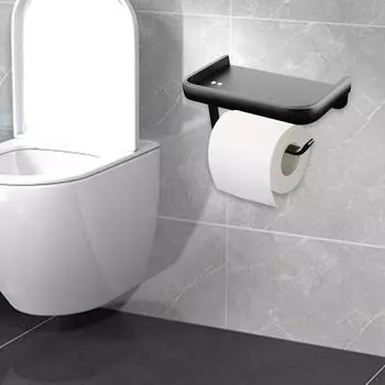 Держатель для салфеток, органайзер для полотенец, настенное крепление для хранения без дрели, экономия места, рулон алюминиевой бумаги чёрный