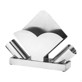 Держатель для салфеток Подставка для салфеток Чехол для бумажной салфетки с 2 держателями для зубочисток для вечеринки argent