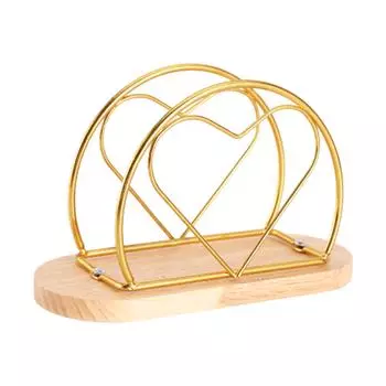 Держатель для салфеток в форме сердца для органайзера для салфеток на кухне и в баре чёрный