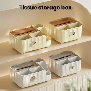 Держатель для салфеток в виде кошачьей лапы, современный контейнер для дозатора салфеток, многофункциональный настольный пульт дистанционного управления, стационарная ручка, ящик для хранения макияжа L белый