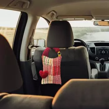 Держатель для салфеток в виде сердца для автомобиля, держатель для салфеток в машину, мягкий автомобильный органайзер, аксессуары для салфеток розовый