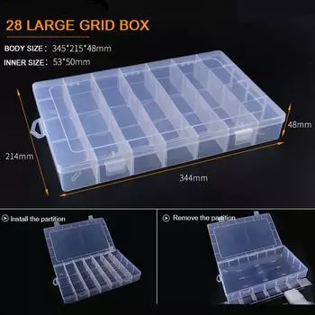 Держатель для сережек, регулируемый органайзер для ювелирных изделий, популярный пластиковый контейнер, ящик для хранения, отделение для бус, витрина для 6-36 ячеек Small 10 grid
