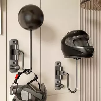 Держатель для шлема мотоцикла, настенный, для пальто, шляп, вешалка для хранения курток и сумок с поворотом на 180° белый