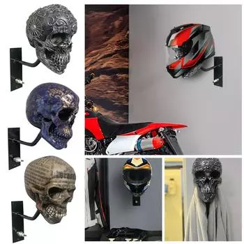 Держатель для шлема мотоцикла, настенный кронштейн из смолы, украшение на голову, съемные поделки из смолы One Size