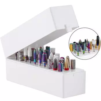 Держатель для шлифовальных насадок для ногтей, коробка с 30 отверстиями, подставка для лака для ногтей, органайзер для маникюрных инструментов, контейнер для салона, домашнего использования