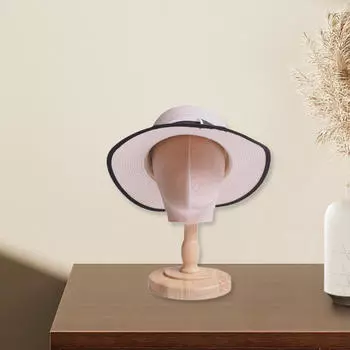 Держатель для шляп, манекен-голова с деревянной подставкой, стойка для хранения шапок и шарфов Medium