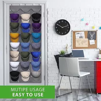 Держатель для шляпы, держатель для бейсболки, настенное крепление, вешалка для двери, подставка-органайзер чёрный