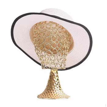 Держатель для шляпы, металлическая подставка для парика, стабильная многофункциональная модель головы манекена для золотой