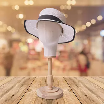 Держатель для шляпы, модель головы манекена, стабильная, с деревянным основанием, окружность 54 см для начинающих