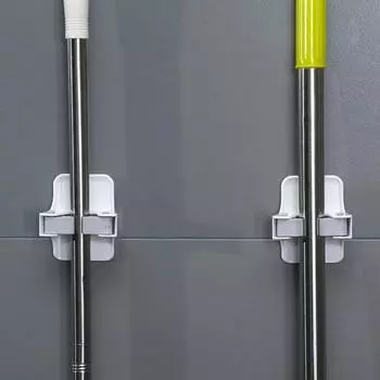 Держатель для швабры для ванной комнаты, многофункциональный зажим для швабры, настенный держатель для метлы, место для хранения инструментов, настенная стойка для метлы для ванной комнаты