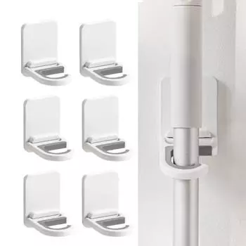 Держатель для швабры настенное крепление для метлы вешалка для швабры самоклеящийся зонт без прокола органайзер для швабры стойка для хранения аксессуары для ванной комнаты 1PCS(5*7CM)