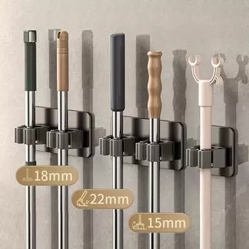 Держатель для швабры, прочный подшипник, простая установка, настенный органайзер из нержавеющей стали, крючок для кухни, ванной комнаты, аксессуары