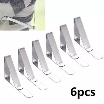 Держатель для скатерти из нержавеющей стали, зажим для скатерти, 6 шт., 7,2*4,6*1,2 см