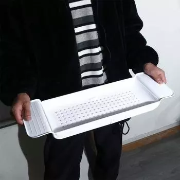 Держатель для слива раковины Ящик для хранения ванн Поддоны для ванной Органайзер для ванной комнаты Стеллаж для хранения Полка для ванны белый