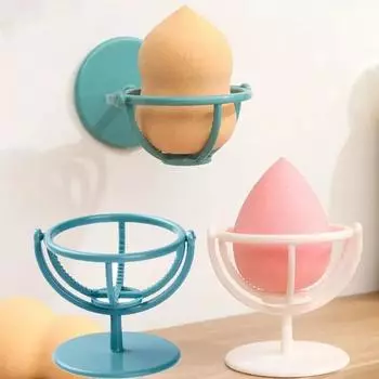 Держатель для слоек, вращающийся на 360°, настенный спонж для пудры, полка для пудры, белые, синие спонжи для макияжа, держатели для косметических яиц для хранения макияжа