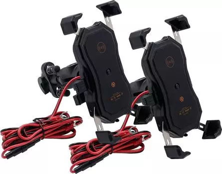 Держатель для смартфона на мотоцикле Thecom, подставка для смартфона с функцией QI-зарядки, водонепроницаемый держатель для мобильного телефона с питанием от USB, просто поместите зарядку, быстрое удержание для мотоцикла Qi