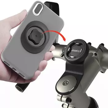Держатель для смартфона на велосипед SinceTop C Series 2-го поколения, алюминиевый, всемогущий, зажим для руля, совместимый с iPhone и Google, черный - -