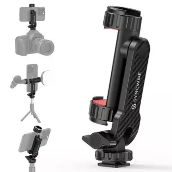 Держатель для смартфона SYNCWIRE, штатив, вращение на 360 градусов, подставка для смартфона, крепление «холодный башмак», отверстие для винта, селфи-влог, прямая трансляция, черный (ультра