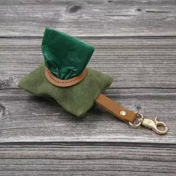 Держатель для собачьего какашка, поводок, холст, регулируемый, мини-мешок для мусора, дорожный, диспенсер для собачьих какашек, переносные инструменты для уборки зелёный