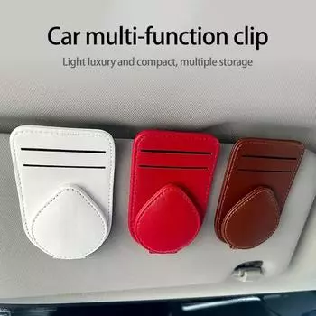 Держатель для солнцезащитных очков Износостойкий Магнит Устойчивый Не выцветает Многослойная Адсорбция Легко устанавливается Искусственная кожа чёрный