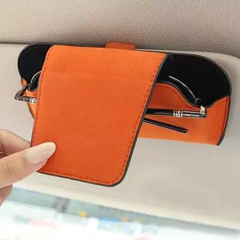 Держатель для солнцезащитных очков на козырек автомобиля, магнитный футляр для очков, крепление для солнцезащитных очков из искусственной кожи, органайзер для очков для женщин зелёный