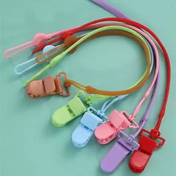 Держатель для соски-пустышки из пищевого материала, не содержащий бисфенол-А, детские игрушки для прорезывания зубов, ремешок, цепочка для детской соски-пустышки розовый