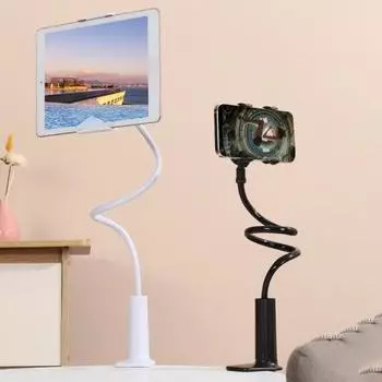 Держатель для сотового телефона, вращение на 360 градусов, прикроватная поддержка планшета, кронштейн для ленивого телефона, стабильная подставка, зажим для шеи, усталость синий