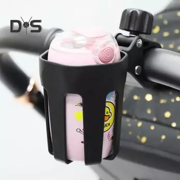 Держатель для стакана на руль велосипеда, держатель для напитков с регулируемым зажимом, легко устанавливается, детские бутылочки, держатель для бутылок с водой для колясок, велосипедов чёрный