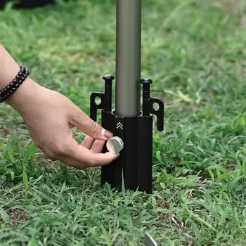 Держатель для стержня для тента, держатель для стержня для навеса на открытом воздухе, для кемпинга, усиленный ветрозащитный тент для палатки, фиксированная трубка чёрный