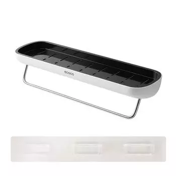 Держатель для стойки для шампуня без сверления, полка для хранения в ванной с держателем для полотенец, органайзер для хранения в душе, настенная стойка для хранения на кухне With rod