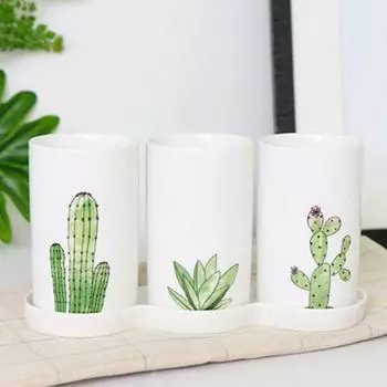 Держатель для столовых приборов Happy Life Cactus (3 куска), смешанные цвета, 1 комплект, популярная корейская посуда.