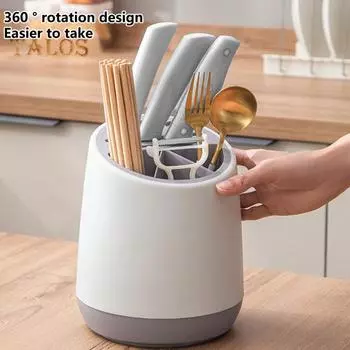 Держатель для столовых приборов, несколько отделений для хранения, легкая чистка, полезные утолщенные палочки для еды, резак, стеллаж для хранения, бытовые принадлежности белый