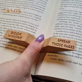 Держатель для страниц с зажимом для большого пальца, держатель для закладок из дерева, безопасные страницы книг для чтения, удобные канцелярские принадлежности для школы A