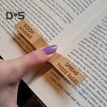 Держатель для страниц с зажимом для большого пальца, держатель для закладок из дерева, безопасные страницы книг для чтения, удобные канцелярские принадлежности для школы A