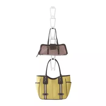 Держатель для сумок Yamazaki Home Chain Link - подвесной органайзер для хранения в шкафу, стальной, один размер, белый