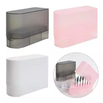 Держатель для сверл для ногтей, 12 отверстий, подставка для сверл, органайзер, ящик для хранения сверл, держатель для сверл для салона красоты светло-серый