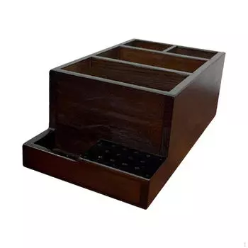 Держатель для сверла для ногтей, бамбуковый ящик для хранения S