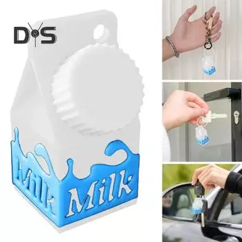 Держатель для таблеток из картонной коробки для молока, мини-брелок для хранения таблеток из картонной коробки для молока, сумка-рюкзак для людей с непереносимостью лактозы 1pc белый/синий