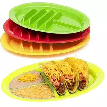 Держатель для тако, прочный, легко моющийся, мексиканский блины, кукуруза, хот-доги, торты, тосты, поднос для еды для дома красный