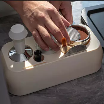 Держатель для тампера для кофе, станция для эспрессо, многофункциональная нескользящая поверхность белый