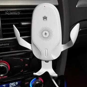 Держатель для телефона Быстрая зарядка с автоматическим зажимом Беспроводное автомобильное зарядное устройство 2-в-1 для квадроцикла чёрный