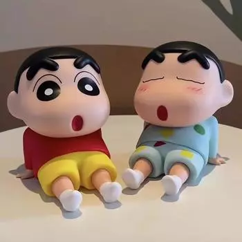 Держатель для телефона Crayon Shin-Chan Kawaii Anime, украшения для рабочего стола, мультфильм для просмотра ТВ, поддержка телефона, милые украшения для кукол, игрушки, подарки